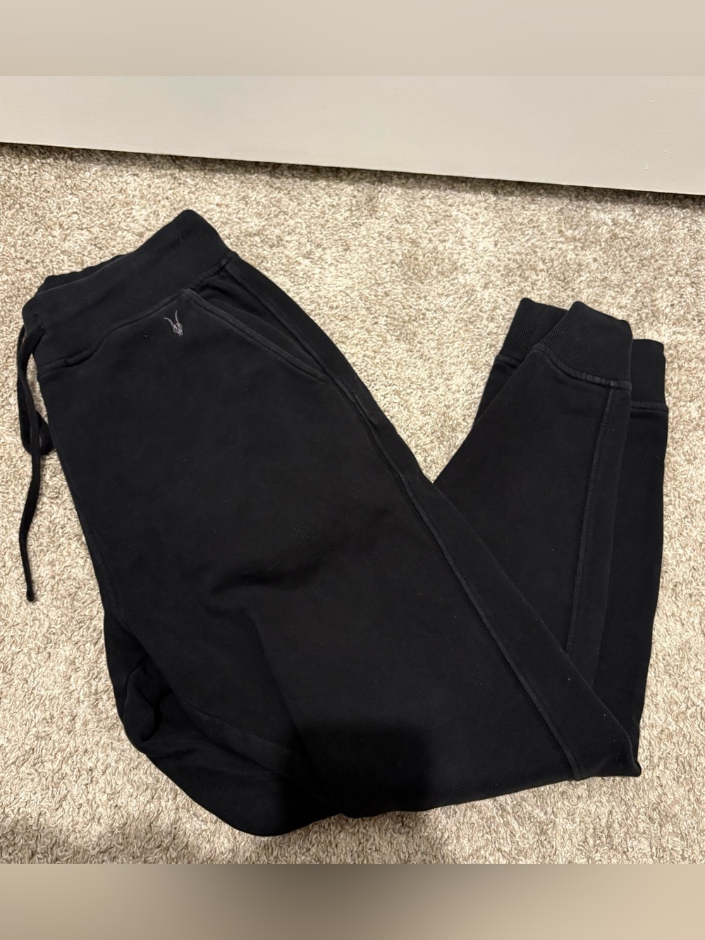 AllSaints Black Ribbed Waist Sweatpants
